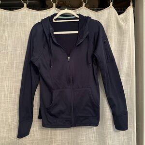 Navy Blue Zip-Up Athletic Jacket